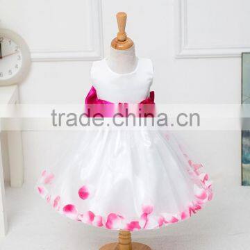 MGOO Dress Manufacturer Satin Kids Wedding Flowers Girl Dress Latest Design Baby Frock Party Dress C12 photo-3