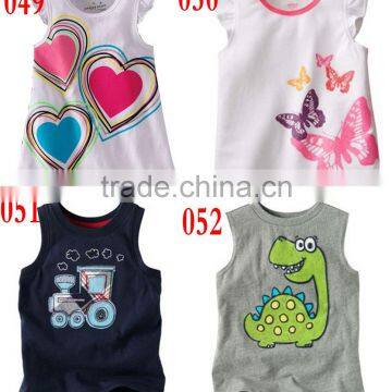 brand new summer 100% cotton sleeveless tops gils t shirts