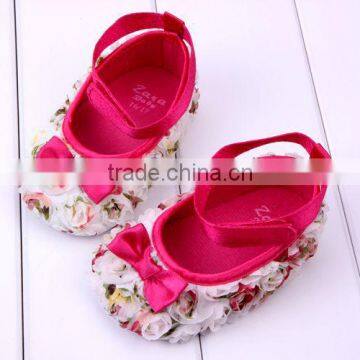 2014 brand new baby girls lace flower shoes infant cotton shoes for girls boutique shoes