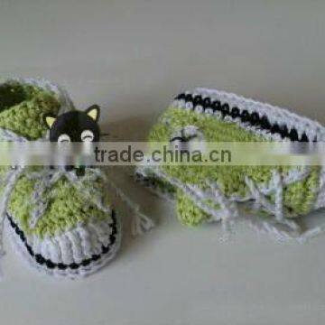 Hand Crochet Baby Shoes With Latchet Fashion Toddlers Infant Winter Knitted Shoes photo-6