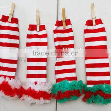 Baby Ruffle Flower Legging Warmers Christmas Stripe Baby Kids Leg Warmer photo-3