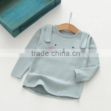 S60640B 2017 Girls T-shirt Lovely Kids Clotehs Cotton Print Animal Ears Long Sleeves Children T-shirt photo-5