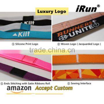 NON-SLIP Rubber Elastic Headband Stretch Strap Yoga Head Belt - Mini Bands Trendy Authentic Sportsbands - Accept Custom photo-5