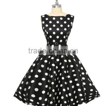Summer Floral Print Retro Vintage 50s Polka Dot Casual Party Rockabilly Dress photo-4