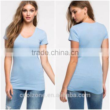 Custom slim fit short sleeve t shirt design women black t-shirt wholesale