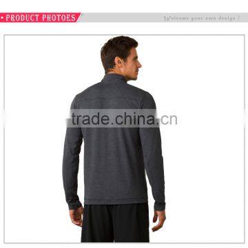 Wholesale Half Zip Running Hoodies Bomber Jackets 100%Cotton Plain T-shirt Sports Hoodies photo-3