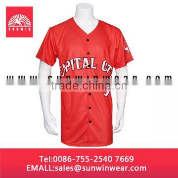 team men's printed baseball jerseys with OEM service