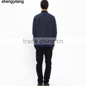 New Arrival Men Fashion Vertical Stripe Cotton Jacket Wholesale Baseball Jacket Guangzhou Clothing Manufacturer photo-4