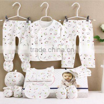 Bulk price in stock 9pcs 100% cotton newborn baby clothing gift set