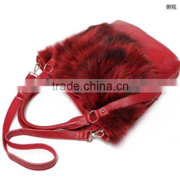 High Quality Fox Fur Lady Shoulder Bag photo-5