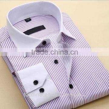 China Shirt Factory Competitive Price Oem Fashionable Perfect Quality Stripe Pattern Men's Dress Shirt With Long Sleeve
