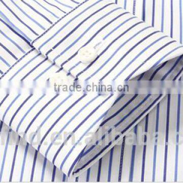100% Cotton Classic Fit Stripe Long Sleeve Mens Shirt Pocket Style for Oem photo-4