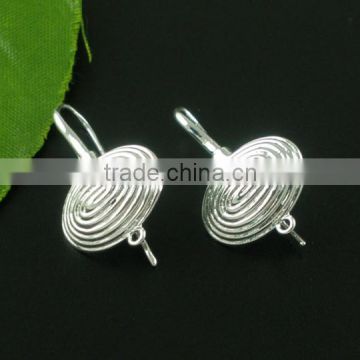 5 Pairs Silver Plated Shell Charm Ear Hooks 30x16mm Nickel FREE