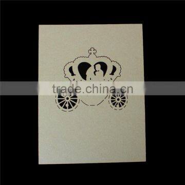 Paper Wedding Party Name Place Cards Crown Hollow Light Golden photo-2