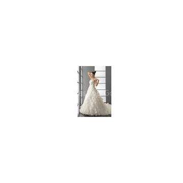 Ball Gown Strapless Chapel Train Wedding Dressing Gowns / Bridal Gown with Beadings