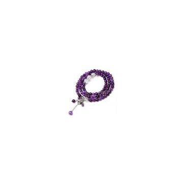bracelet,natural amethyst, chinoiserie
