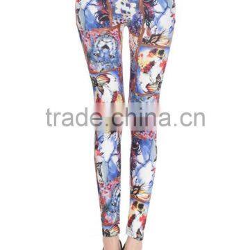 beauty wild animal graffiti milk silk printed skinny elastic leggings