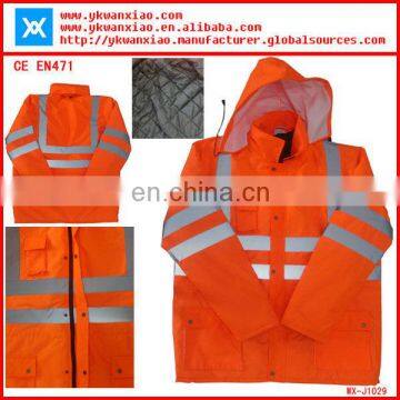 reflective Orange Jacket with waterproof ,Orange reflective Jacket with Hi Vis ,