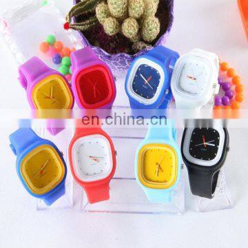 Factory direct price jelly color silicone strap diamante quartz watch