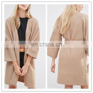 V-neck Loose Style Lounge Kimono long Sleeve Ribbed Cardigan