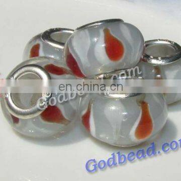 P338 colourful glass bead wholesale handmade murano lampwork glass european beads fit for charm bracelets