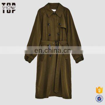 Oem Ladies Trench Coat With Lapel Collar Loose Fit Trench Coat for Women photo-6