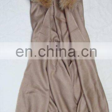 Silk Pashmina Cape with genuine Fur