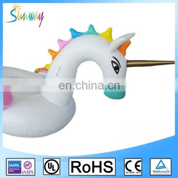 Giant Inflatable Rainbow Colorful Pegasus Pool Float with Rapid Valves