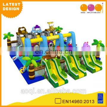 2015 AOQI latest design commercial use giant inflatable safari fun city for kids for sale