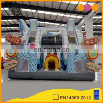 2016 AOQI newest design fun airport gaint inflatable slide double lane for kids