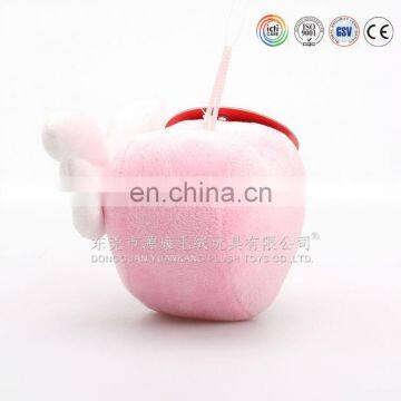 Chinese ICTI Factory Peach Heart With Wings Keychain Toy Stuffed Heart Toy Can Pass ASTM/CPSIA/EN71 photo-2