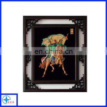 XMT custom design artistic wooden frame, resin wall decorative Chinese lengendary figure relief frame