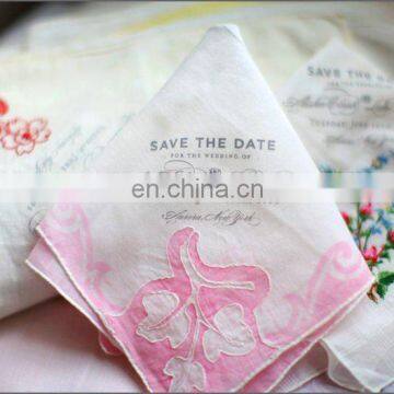 100% Cotton ladies' printed letter Handkerchiefs