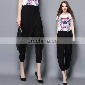 2017 new design summer chiffon plus size casual leggings harem pants for women