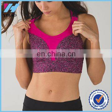 Dongguan Yihao design custom mesh fabric panels beautiful ladies sexy net bra wholesale sport bra