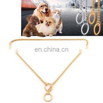 dropshipping beautiful Pet Collars Pet Neck Strap Dog Neckband Snake Chain Dog Chain Solid Metal Chain Dog Collar