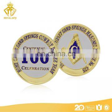 Wholesale Custom 100th Celebration Gold Coin In Soft Enamel