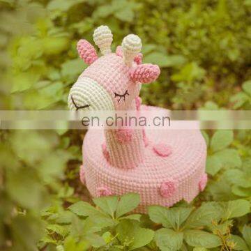 Yarncrafts Stuffed Animal Handmade Yellow Giraffe Crocheted Kids Wooden Step Stool photo-3