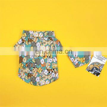 Fashionable Polyester Dog Puppy Shirt French Bulldog Summer Fasion Cartoon Shirt With Bandana photo-6