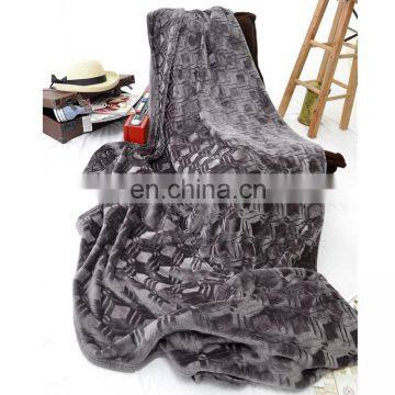 New Arrival Polyester Printed Dark Grey Flannel Fleece Brushed Blanket in Bulk Wholesale Winter Blanket photo-6