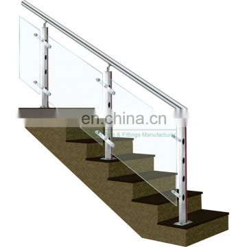 New Design Sus 304 Glass Balcony Balustrade Baluster Stair Railing Designs Factory China