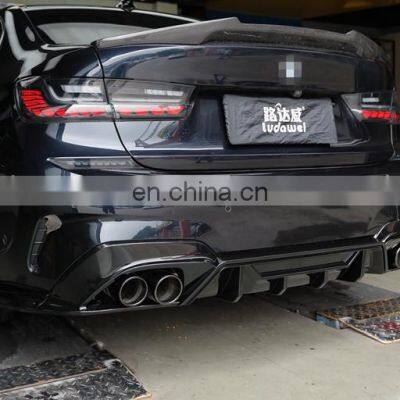 ABS Plastic Gloss Black Rear Lip Bumper Diffuser For BMW 3 Series G20 2019+ Rear Diffuser photo-5