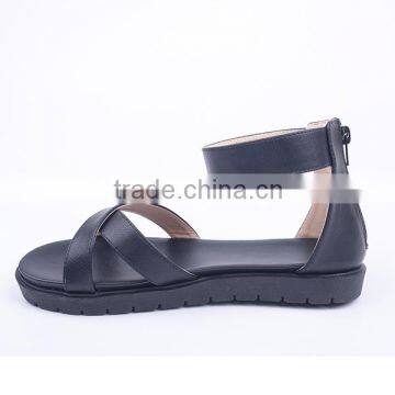 Back Zipper New Model Comfort Woman Fashion Summer Flat Ankle Sandals photo-4