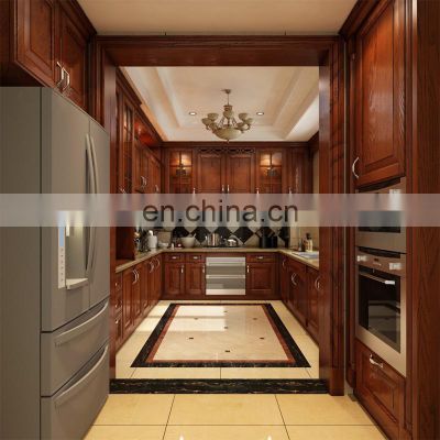 American red oak solid wood cabinets customized European style kitchen cabinet