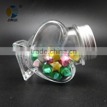 90ml heart shape glass gift bottle with metal screw cap