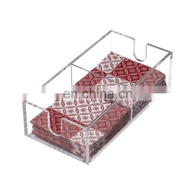 Disposable Guest Acrylic Napkin Holder with Removable Divider For Kitchen Bathroom