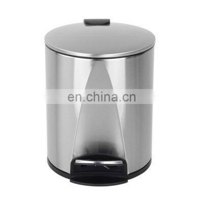 Thin lid soft close bin 3L 5L 12L household pedal bin waste can kitchen stainless steel pedal