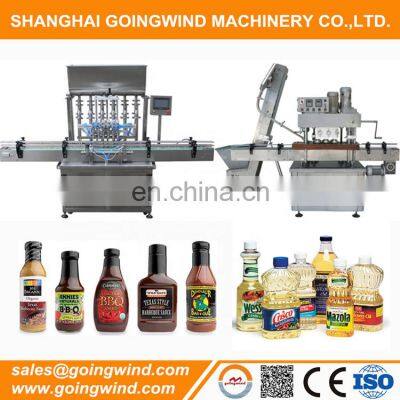 Automatic bbq sauce glass bottle filling machine oil auto plastic bottle filling and capping packing system cheap price for sale