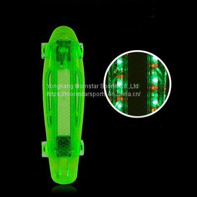 LED Light up Deck and Wheels 22 Inch Plastic Mini Cruiser Skateboard photo-4