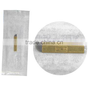 Hot Sale PCD #12 Curve Microblade Gold Permanent Tattoo Eyebrow Needle